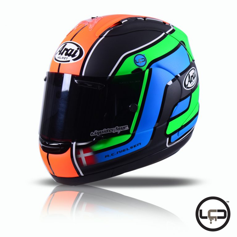 British GT Car Racing Arai Helmet LCD